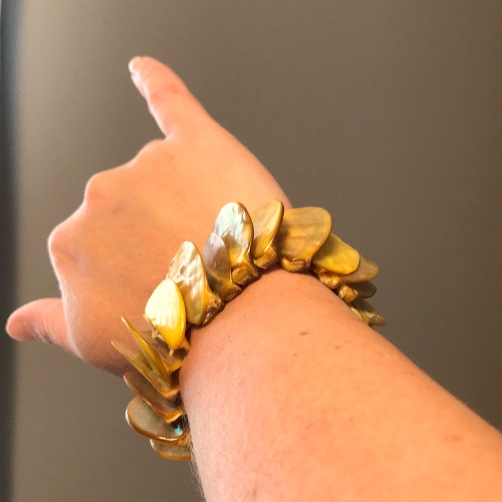 Handmade shell bracelet from Bahamas.